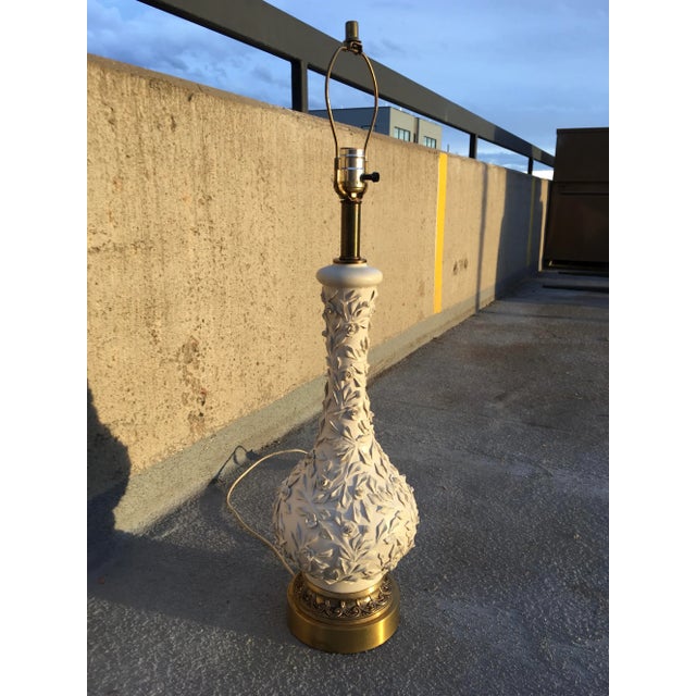 The Marbro Lamp Company Marbro Style Blanc De Chine Table Lamp With Flowers For Sale - Image 4 of 13