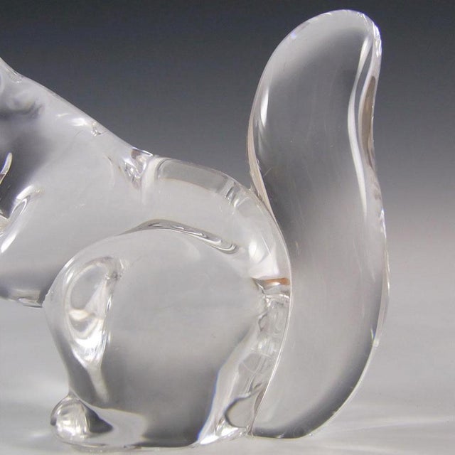 Figurative Vintage Hadeland Norway Scand Crystal Glass Squirrel Chipmonk Figure Paperweight For Sale - Image 3 of 6