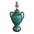 Vintage Turquoise-Green Glazed Ceramic Urn-Style Lamp For Sale