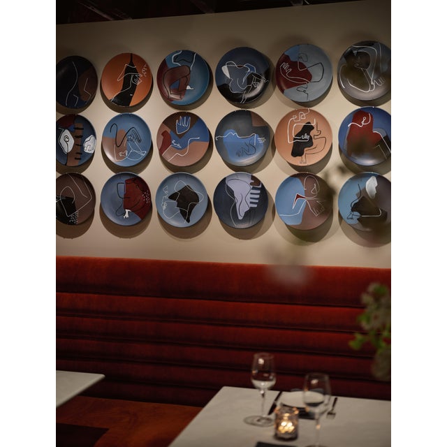 Le Corbusier Set of 12, 2020s Hand Painted Art Plates For Sale - Image 4 of 4
