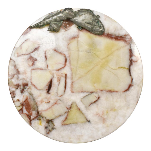 1995 Seagull Round Stone Cutting Platter Board For Sale