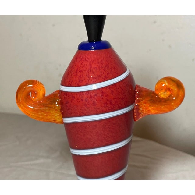 Vintage Figural Hand Blown Murano Italian Art Studio Glass Perfume Bottle Jar For Sale - Image 11 of 11