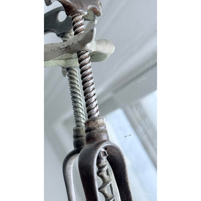 Mid-Century Modern 1950s Mid-Century Modern Italian Brass Winged & Silver Rack-and-Pinion Corkscrew Wine Opener Set For Sale - Image 3 of 11