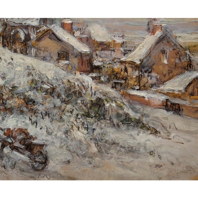 Gaston Cornil, Gathering Winter Fuel, Time of the Great War, 1890s, Gouache & Watercolor & Paper, Framed For Sale - Image 11 of 18