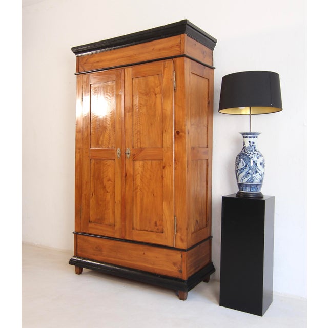 19th Century German Cherrywood Wardrobe For Sale - Image 4 of 18