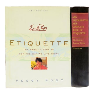 Etiquette Books - 1963 Amy Vanderbilt & 1997 Emily Post For Sale