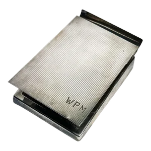 Vintage Silver Plate Engraved and Monogrammed Notepad Holder - England
