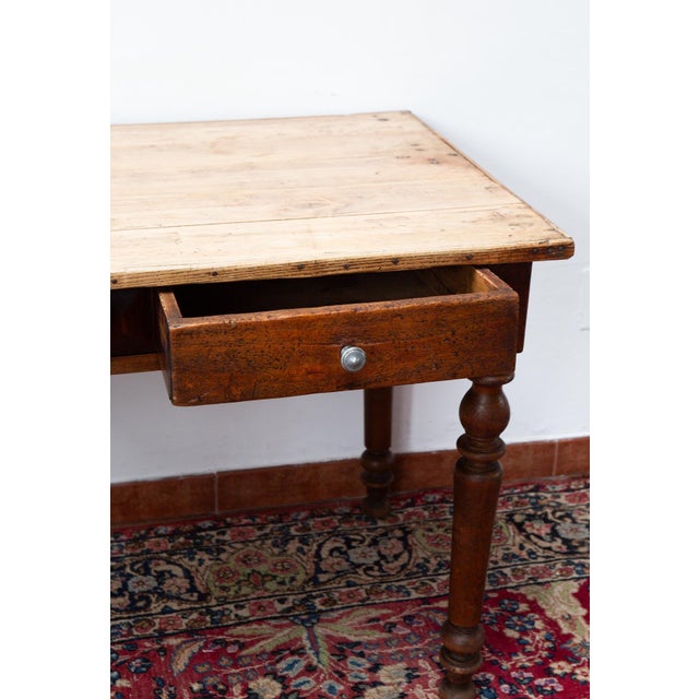 Antique Farmhouse Kitchen Table in Pine, France, 1880-1910 For Sale - Image 13 of 14