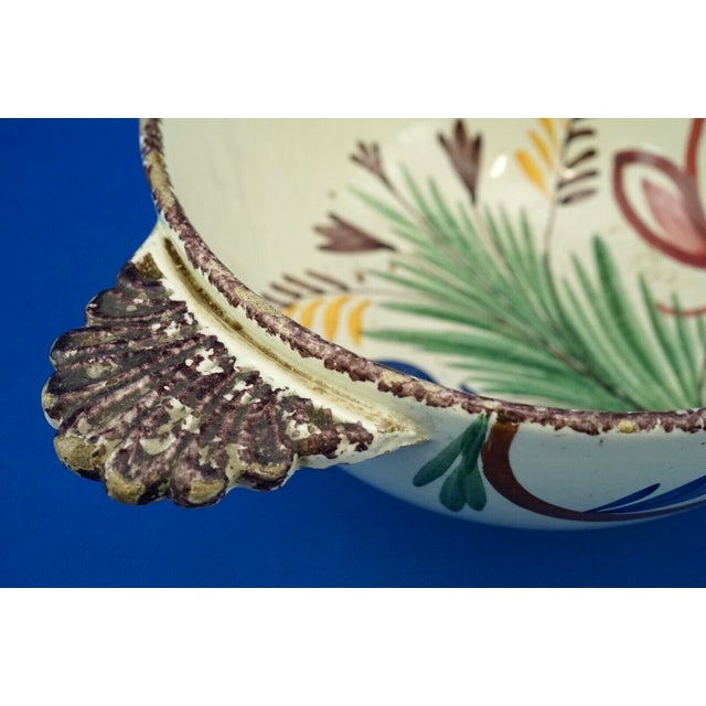 Antique Enamelled Ceramic Bowl from Henriot Quimper HB, France, 19th Century For Sale - Image 17 of 18