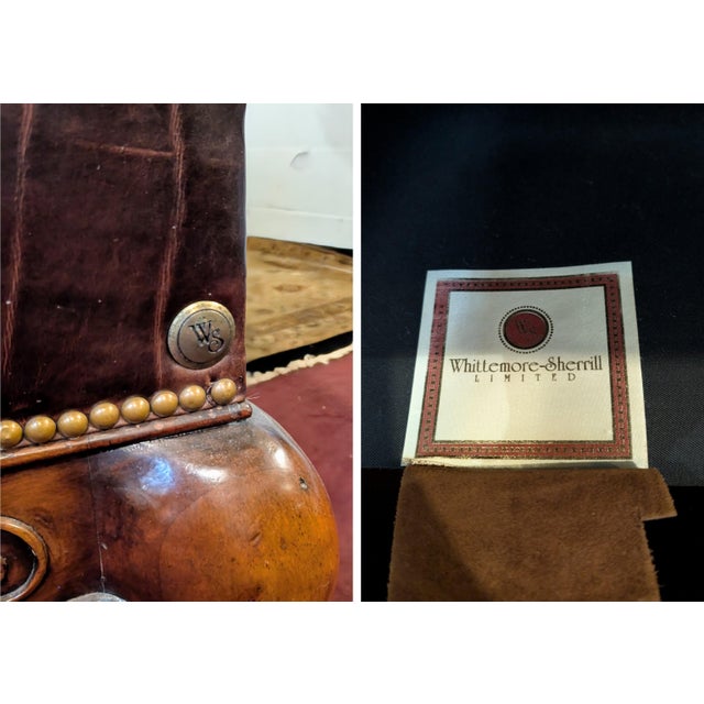 Late 20th Century Whittmore Sherrill Mahogany & Leather Sofa For Sale - Image 12 of 12