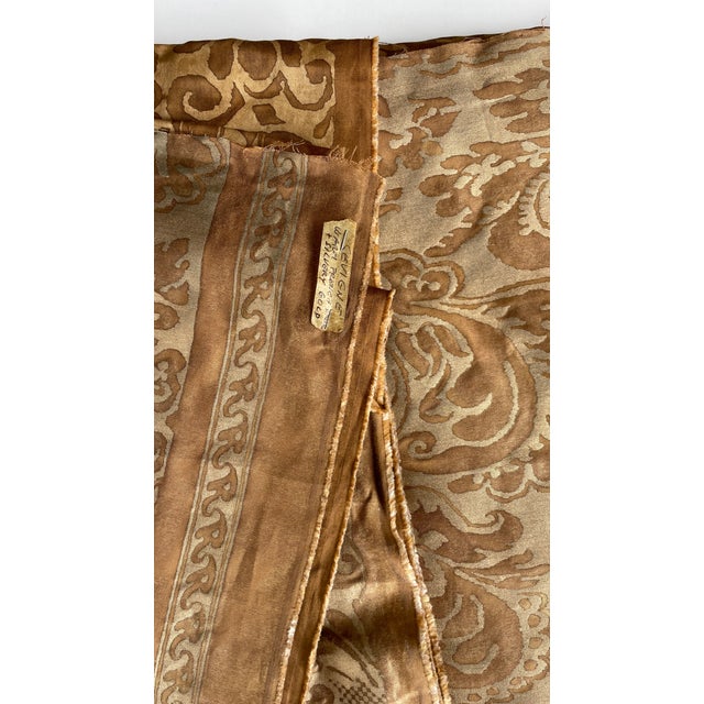 2000 - 2009 Authentic Mariano Fortuny “Sevigne” Warm French Brown and Gold Textile - 6 Yards For Sale - Image 5 of 6