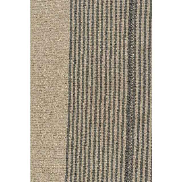 Rug & Kilim’s Contemporary Kilim, With Vertical Stripes in Beige and Brown For Sale In New York - Image 6 of 7