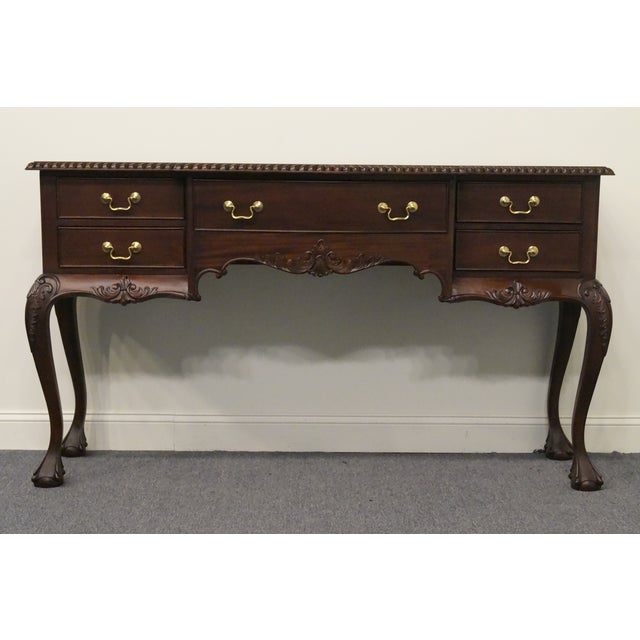Vintage Antique Solid Mahogany Traditional Chippendale Style Ball & Claw 67" Sideboard Buffet For Sale In Kansas City - Image 6 of 12
