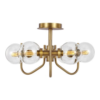 Ellen DeGeneres by Visual Comfort Studio Verne Semi-Flush Mount, Brass For Sale