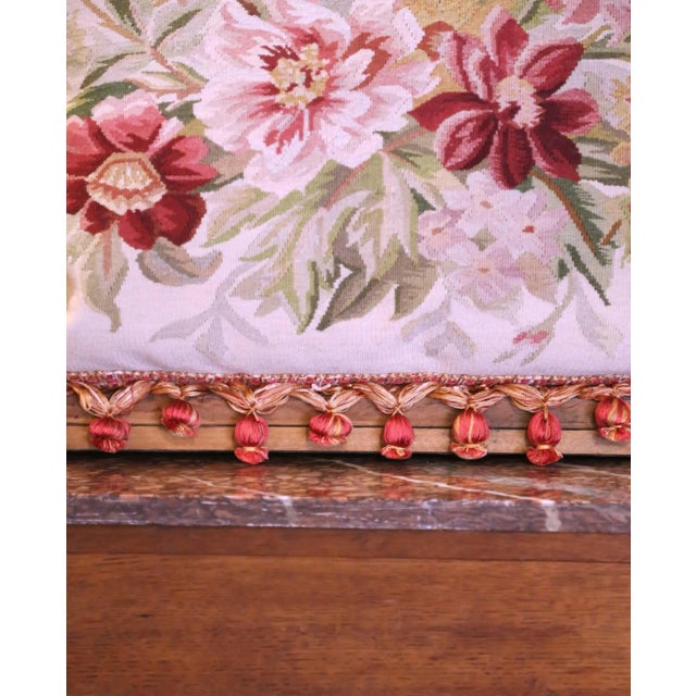 Textile Pair of French Aubusson Floral Tapestry Pillows With Tassel Trim For Sale - Image 7 of 8