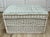 1980s Vintage White Wicker Blanket Chest Coffee Table With Glass Top For Sale - Image 5 of 12