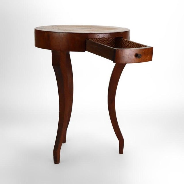 Antique Olivewood Veneer Cocktail Stand With Single Drawer C1890 For Sale - Image 12 of 15