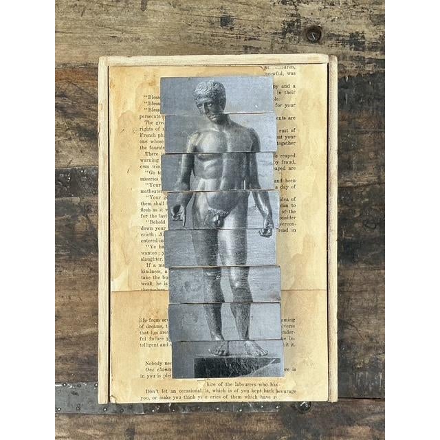 This compelling original mixed media sculpture is a provocative blend of classical iconography and contemporary...
