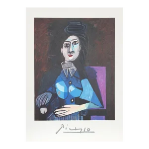 1980s "Femme au Petit Chapeau Rond, Assise" (Dora Maar) Lithograph After Pablo Picasso