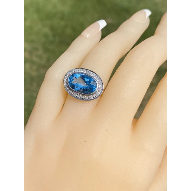 The Bayner: Ladies 14K Topaz and Diamond Cocktail Ring For Sale - Image 10 of 10