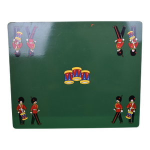 "British Racing Green Children's Games Table W/ Hand Painted King's Guards" Provenance: The Susie Hilfiger Collection