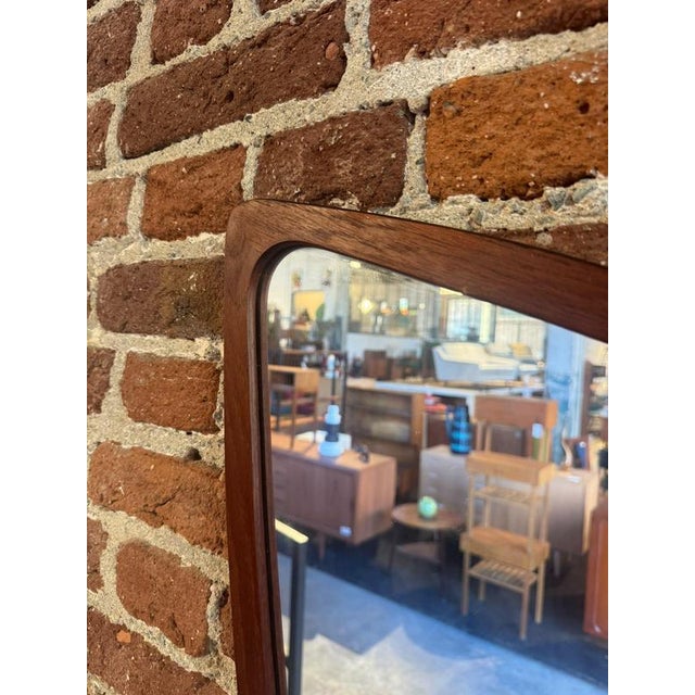 Shaped Mirror with Teak Frame, 1960s For Sale - Image 4 of 5