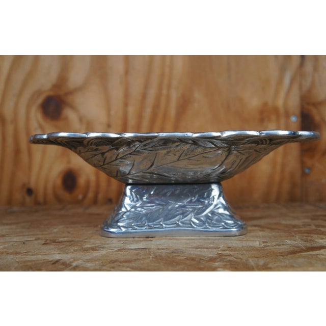 1983 Haldon Group Aluminum Footed Sunflower Basket Pedestal Compote For Sale - Image 4 of 9