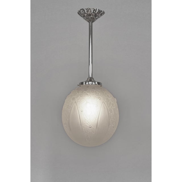 Art Deco French Art Deco Pendant Light by A. Delatte 1920s France For Sale - Image 3 of 13