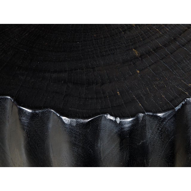 Mid 20th Century Sculptural Pair of Midcentury African Wood Spoon Back Black Chairs For Sale In Atlanta - Image 6 of 12