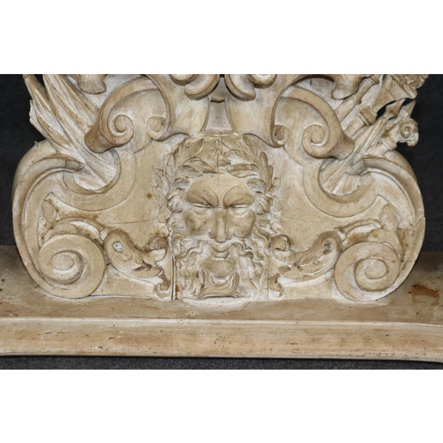 Fine Carved White Painted Decorated Italian Console With Figural Masks For Sale - Image 12 of 12