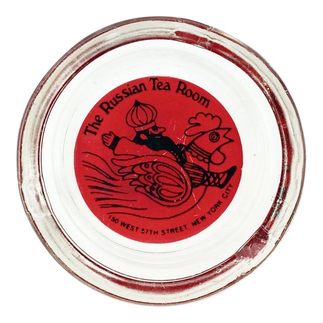 Vintage the Russian Tea Room New York Nyc Restaurant Glass Ashtray Dish For Sale