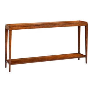Narrow Lipped Top Hand-Rubbed Console Table For Sale