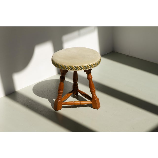 Mid-Century Danish Oak Tripod Stool, 1950s For Sale - Image 6 of 18