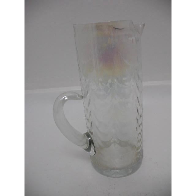 Mid 20th Century Mid Century Modern Iridescent Luster Glass Martini Pitcher For Sale In Los Angeles - Image 6 of 8