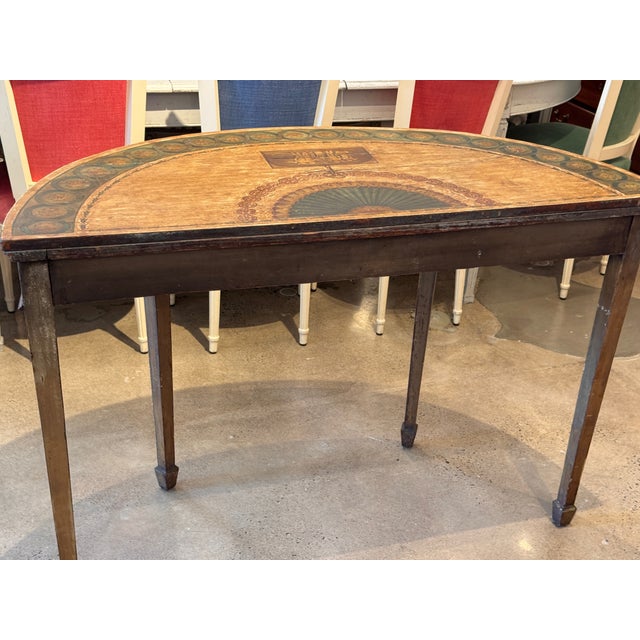 19th Century Italian Painted Demi-Lune Console Table For Sale - Image 10 of 14