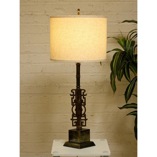 Mid 20th Century Brutalist Steel Table Lamps With Sculptural Geometric Bases - a Pair For Sale - Image 4 of 12