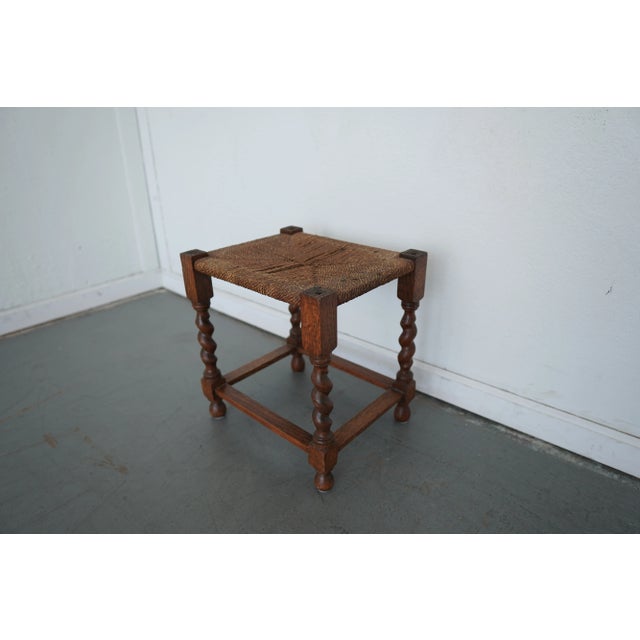 Antique Barley Twist Rush Seat Stool For Sale In Austin - Image 6 of 11