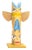 Pair of whimsical and colorful artisan-made painted wood totem pole sculptures believed to be from the 1960s. Vintage...