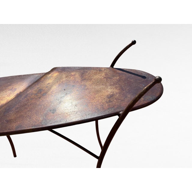 1999 Monumental Studio Craft "Inverted Opposition" Handmade Metal Console Table by Mark Oldland For Sale - Image 4 of 16