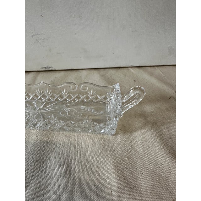 1970s Glass Decorative Rectangular Dish For Sale - Image 4 of 8