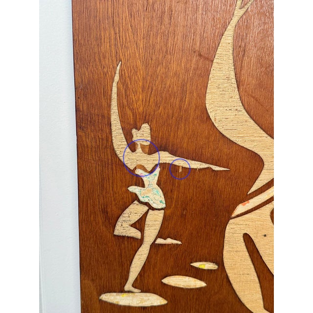 Mid-Century Abstract Figural Dancers Walnut Wall Plaques - A Pair For Sale - Image 12 of 13
