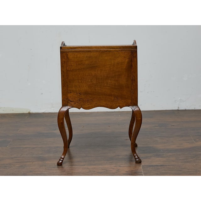 French Louis XV Walnut Nightstand with Tray Top and Hoof Feet, 19th Century For Sale - Image 11 of 12