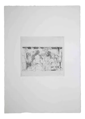 Pietro Guccione, Composition, Original Etching and Drypoint, 1964
