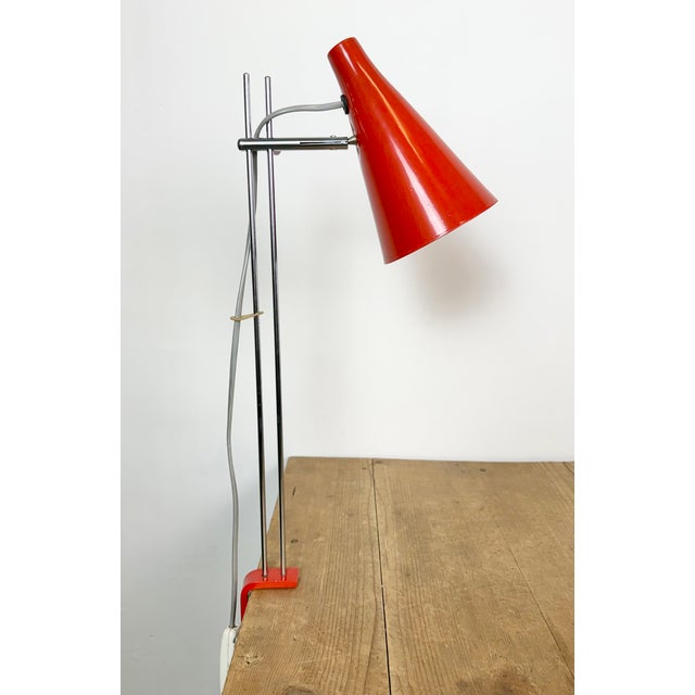 Vintage Red Table Lamp by Josef Hůrka for Lidokov, 1960s For Sale - Image 11 of 18