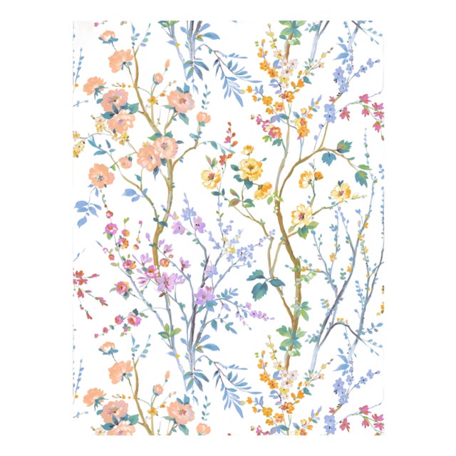 The House of Scalamandré Potpourri Wallpaper, Peach Marigold For Sale