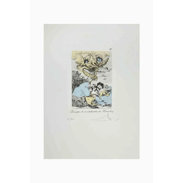 Modern Salvador Dalí, Principio de Incertidumbre de Heisenberg, Etching, 1977 For Sale - Image 3 of 3