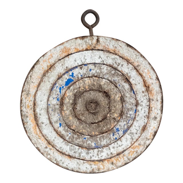 19th Century Rustic Farmhouse Primitive Bullseye Darts Target For Sale