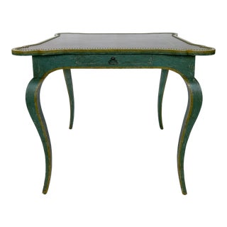 French Style Leather Top Game Table by Minton-Spidell Los Angeles For Sale