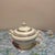 Vintage Fine China Lidded Sugar Bowl with Metallic Silver Bands