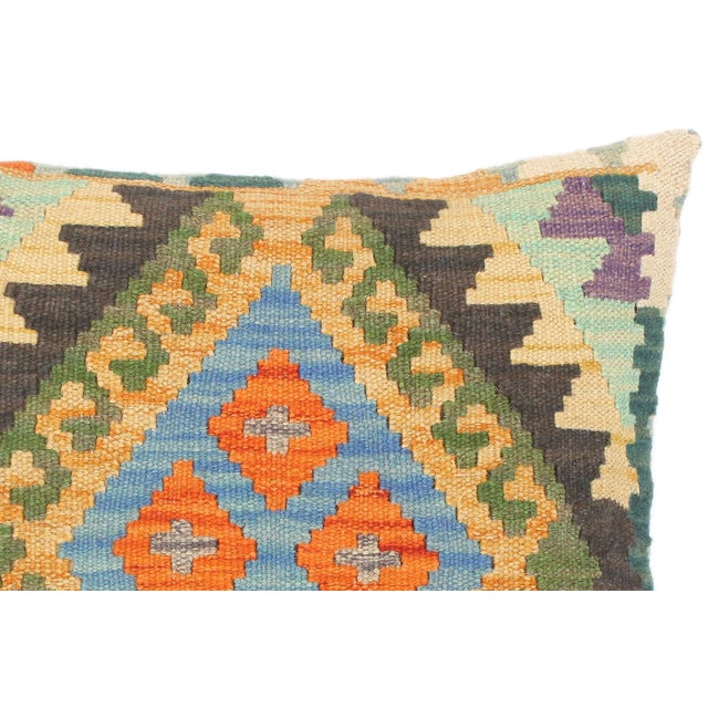 Shabby Chic Southwestern Turkish Marhta Hand Woven Kilim Throw Pillow For Sale - Image 3 of 5